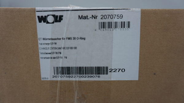 Wolf ET Wärmetauscher für FWS 30 O-Ring 2070759