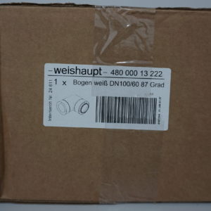 Weishaupt Bogen, weiß DN 100/60, 87 Grad 48000013222