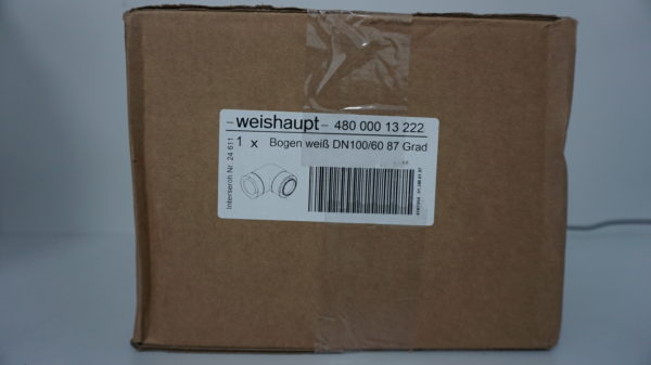 Weishaupt Bogen, weiß DN 100/60, 87 Grad 48000013222