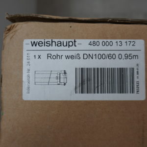 Weishaupt 1x Rohr, weiß, DN 100/60, 0,95m 48000013172