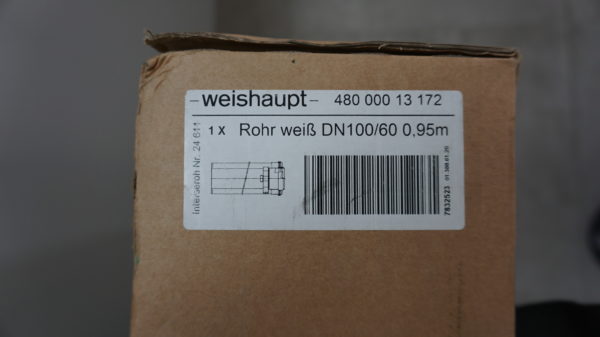 Weishaupt 1x Rohr, weiß, DN 100/60, 0,95m 48000013172