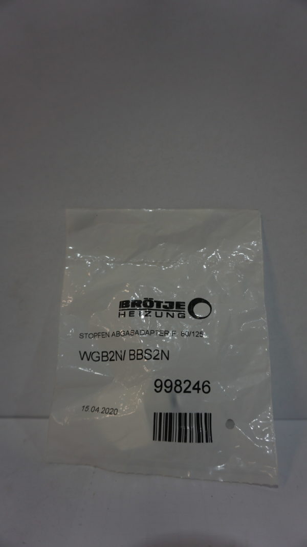 Brötje Stopfen Abgasadapter, F. 80/125, WGB2N/BBS2N 998246