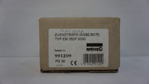 Brötje Zündtrafo WGB2.50/70, Typ EBI 052F 0030, 991209
