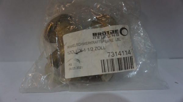 Brötje Winkelschwerkraftsperre LSL, 1" x 1 1/2", 7314114